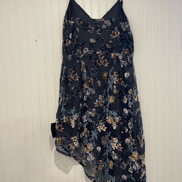 Lulus Dark Teal Velvet Asymmetrical Dress - NWT - Picture 6 of 8